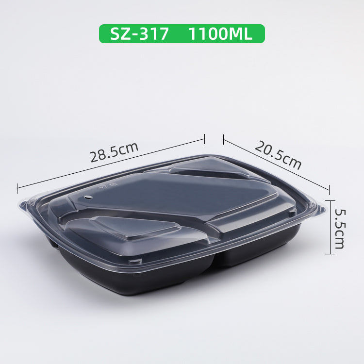 3 compartment Eco Friendly food containers microwave disposable plastic boxes packaging bento lunch boxes