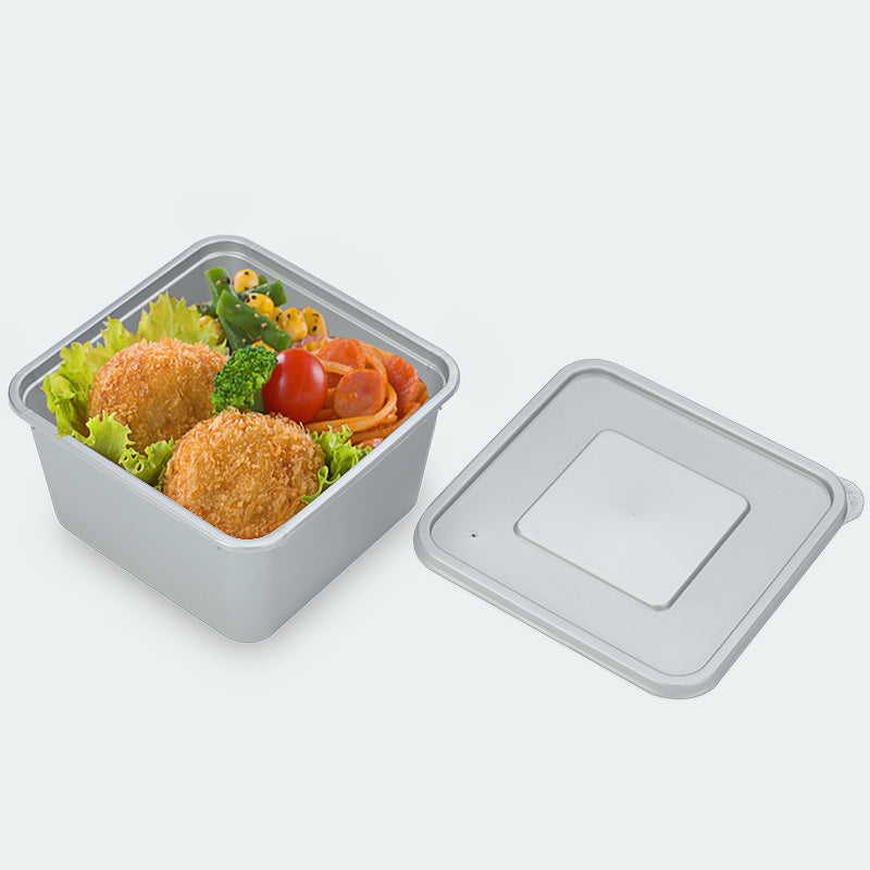 SZ-618 Small size silver food box mini square plastic container with lid