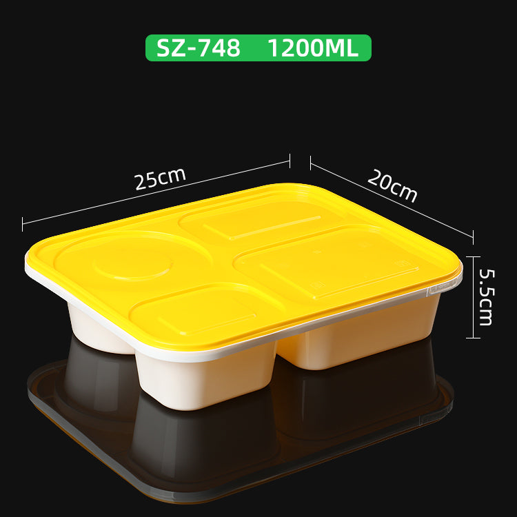 DPA Plastic 4 compartment takeaway food container disposable lunch box with seal evident lock