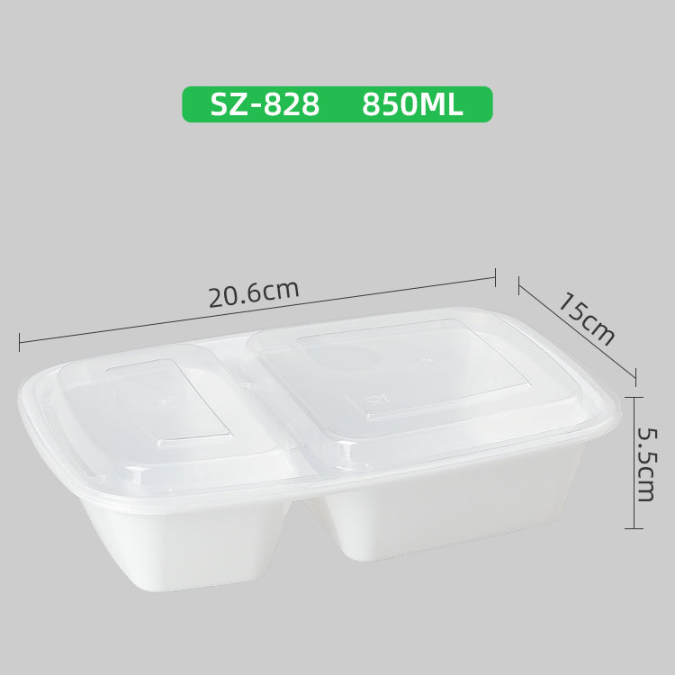 plastic food box container hot food takeaway box two compartment food container with airtight lid