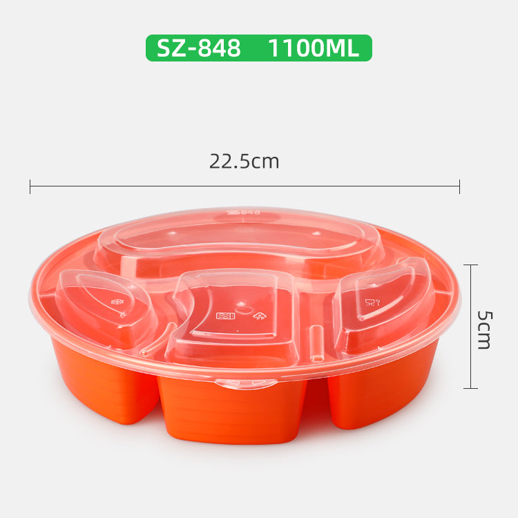 round 3 divided plastic food container disposable microwave safe