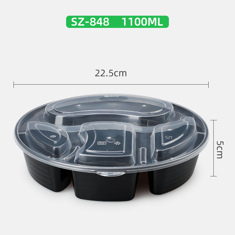 round 3 divided plastic food container disposable microwave safe