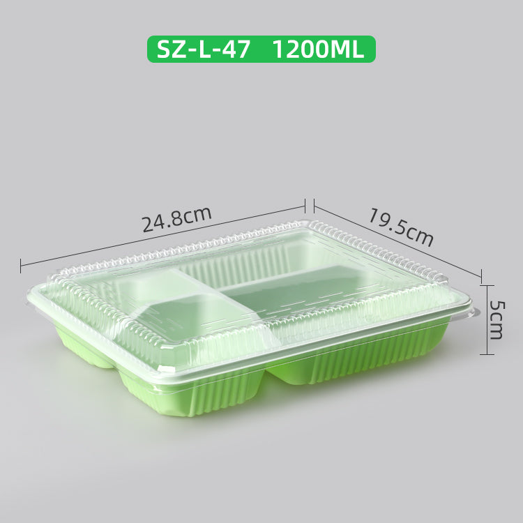 5 Compartment Takeaway Plastic Lunch Box with OPS lid