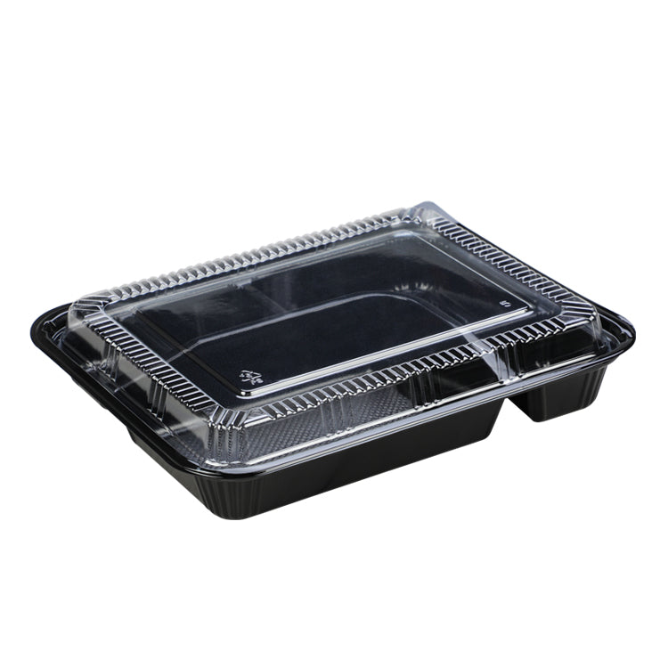 export thickness black plastic 5 compartment lunch container/takeaway bento box/takeout lunch box to America market